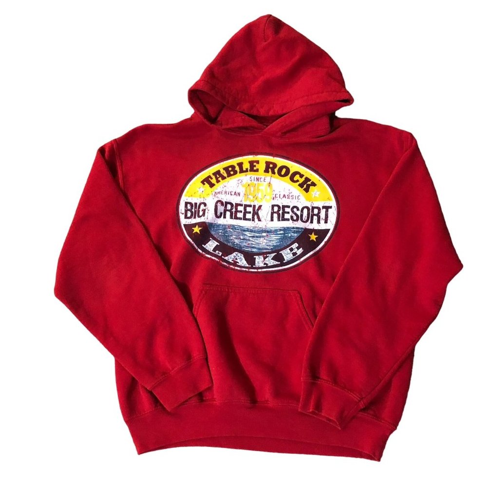 Gildan Heavy Blend Pullover Hoodie Mens M Used Table Rock Lake